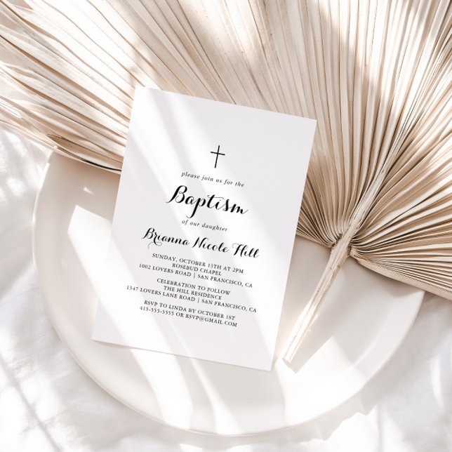 Modern Calligraphy Baptism Invitation (Creator Uploaded)