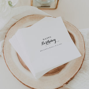 Modern Calligraphy Birthday Party Napkins
