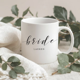 Modern Calligraphy Black and White Bride to be Coffee Mug