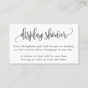 Modern Calligraphy Black and White Display Shower Enclosure Card