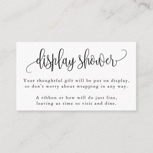 Modern Calligraphy Black and White Display Shower Enclosure Card