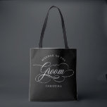 Modern calligraphy black Mother of the Bride Tote Bag<br><div class="desc">A timeless and elegant mother of the bride gift tote bag featuring refined calligraphy script on a classic background,  perfect for a formal and sophisticated wedding celebration. For customization or additional products featuring this design,  please feel free to contact me.</div>