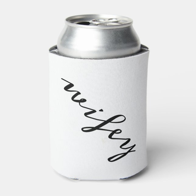 Modern Calligraphy Black Wifey Script Can Cooler (Can Front)