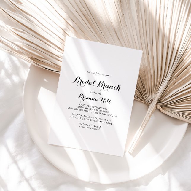 Modern Calligraphy Bridal Brunch Bridal Shower Invitation (Creator Uploaded)
