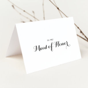 Modern Calligraphy Bridal Party Thank You Card