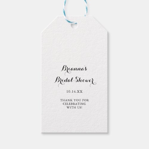 Modern Calligraphy Bridal Shower Gift Tags
