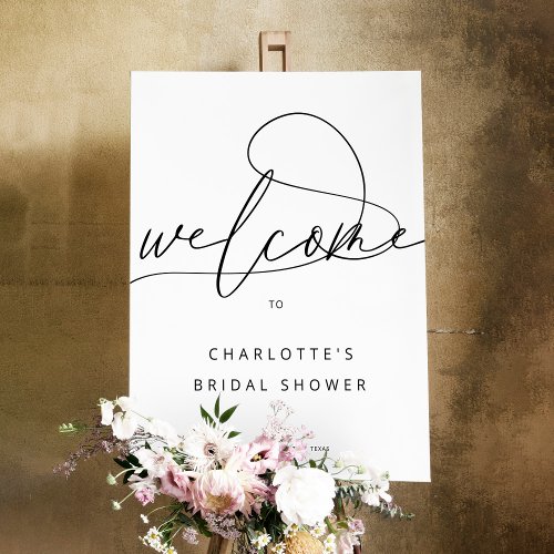 Modern Calligraphy Bridal Shower Welcome Sign