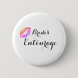 Modern Calligraphy Brides Entourage Button