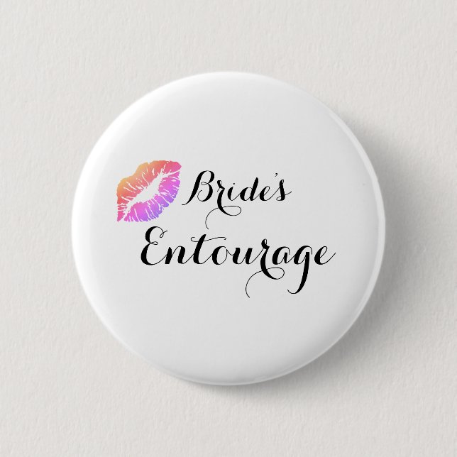 Modern Calligraphy Brides Entourage Button (Front)