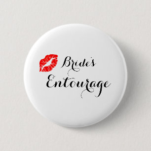 Modern Calligraphy Brides Entourage Button
