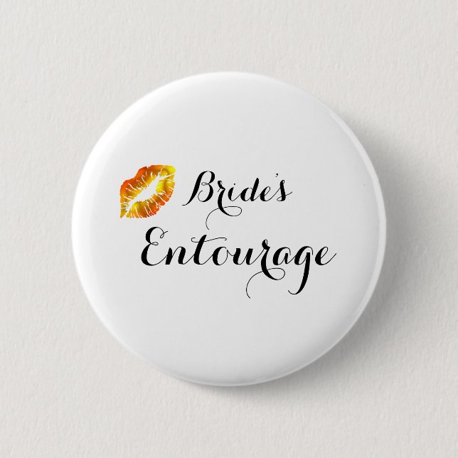 Modern Calligraphy Brides Entourage Button (Front)