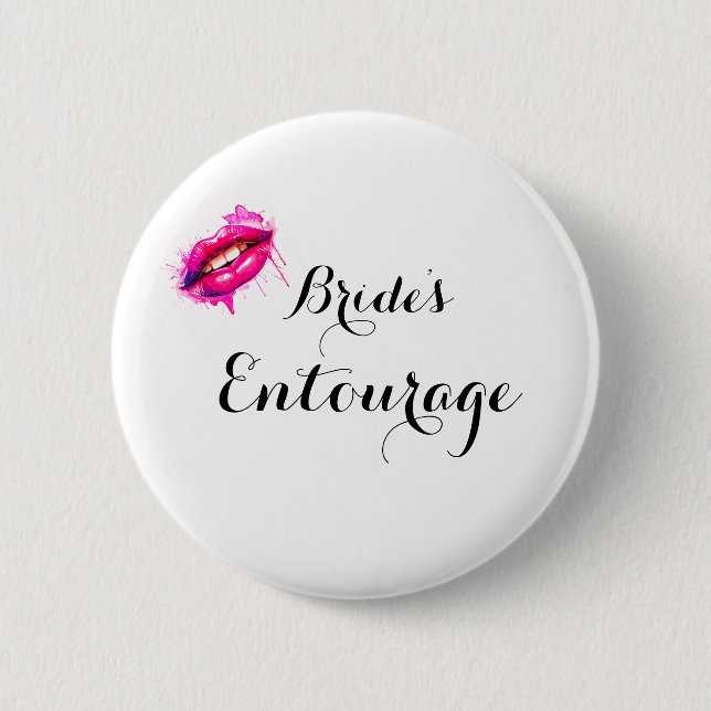 Modern Calligraphy Brides Entourage Button (Front)