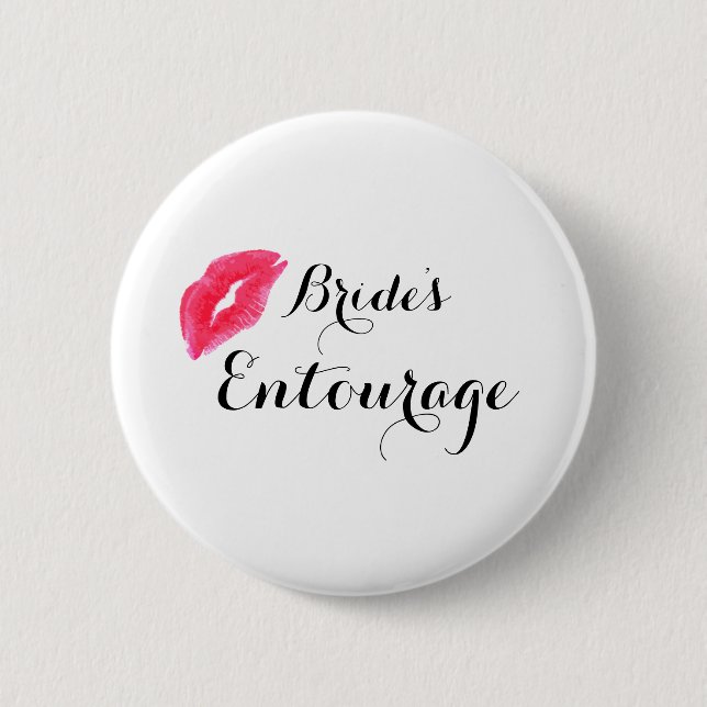 Modern Calligraphy Brides Entourage Button (Front)