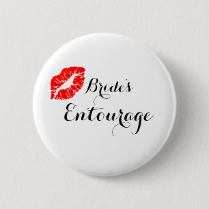 Modern Calligraphy Brides Entourage Button