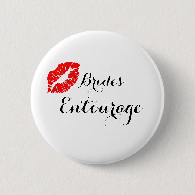 Modern Calligraphy Brides Entourage Button (Front)