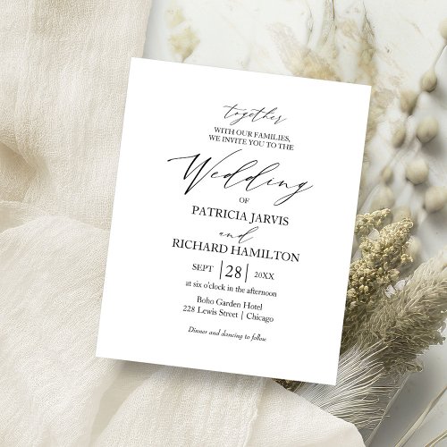 Modern Calligraphy Budget Wedding Invitations Flyer