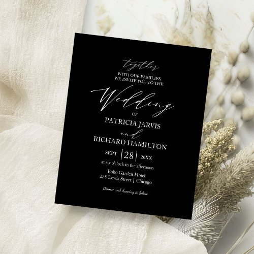 Modern Calligraphy Budget Wedding Invitations Flyer