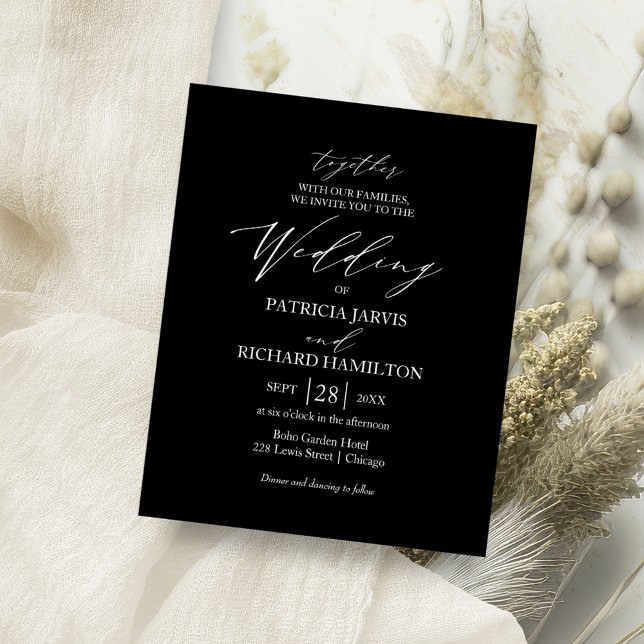 Modern Calligraphy Budget Wedding Invitations Flyer (Creator Uploaded)