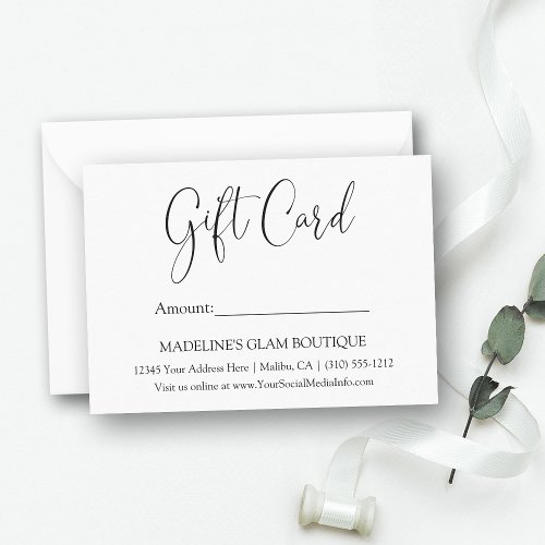 Modern Calligraphy Business Gift Card