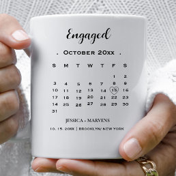 Modern Calligraphy calendar nonphoto Engagement Coffee Mug