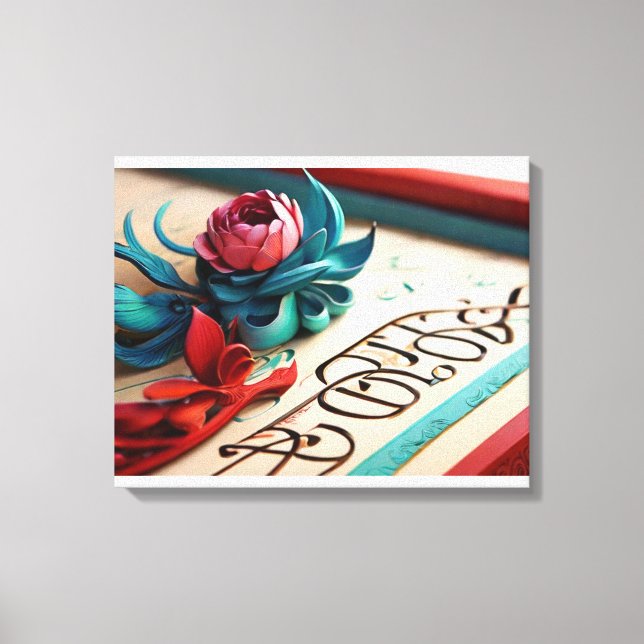 Modern Calligraphy Canvas Print (Front)