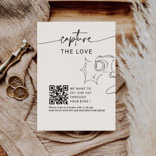Modern Calligraphy Capture The Love QR code Enclosure Card