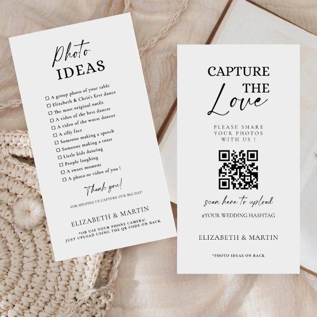 Modern Calligraphy Capture The Love QR Code  Enclosure Card (Creator Uploaded)