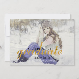 Modern Calligraphy Celebrate Graduation Party Invitation