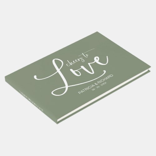 Modern Calligraphy Cheers To Love Wedding Guest Book