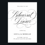 Modern calligraphy Chic Rehearsal Dinner Welcome Poster<br><div class="desc">A timeless and elegant wedding welcome foam board featuring refined calligraphy script on a classic background, perfect for a formal and sophisticated wedding celebration. For customization or additional products featuring this design, please feel free to contact me.</div>