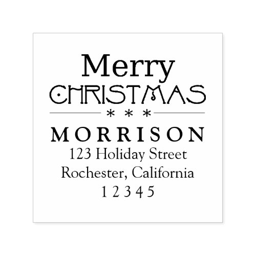 Modern Calligraphy Christmas Return Address Self_inking Stamp