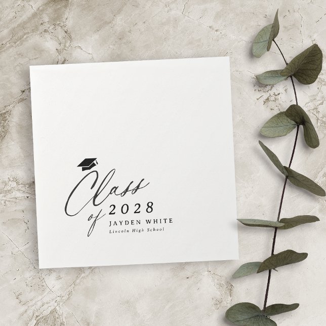 Modern Calligraphy Class of 2025 Graduation Napkins (Modern Calligraphy Class of 2025 Graduation Napkins)