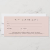Modern Calligraphy Color Palette Gift Certificate Card (Back)