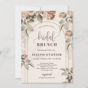 Modern calligraphy copper roses sage arch invitation