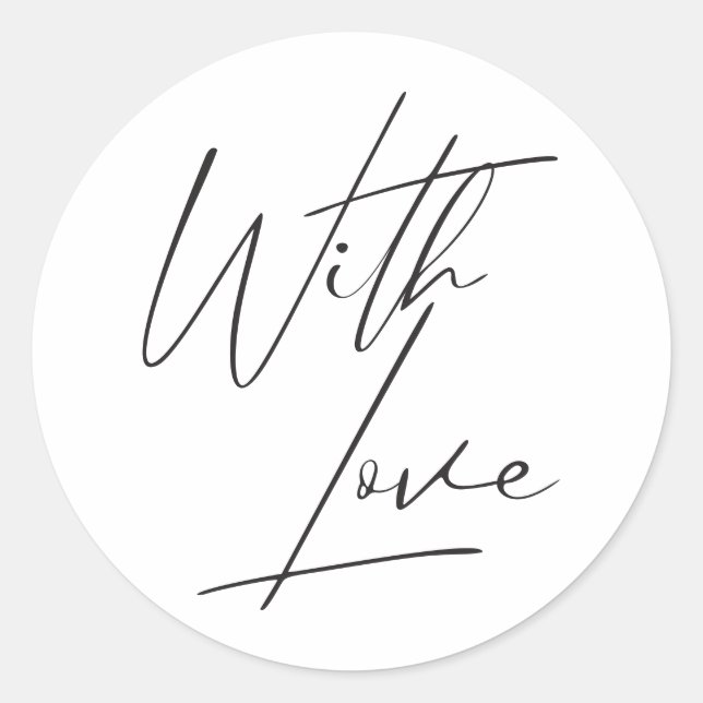 Modern Calligraphy Custom Color Wedding Envelope Classic Round Sticker (Front)