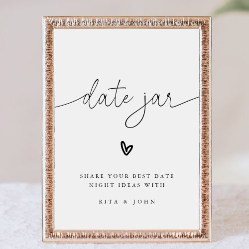 Modern Calligraphy Date Jar Ideas Wedding Sign