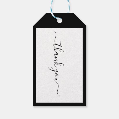 Modern Calligraphy Designer BW Social Thank You Gift Tags