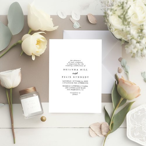 Modern Calligraphy Diamond Wedding Invitation