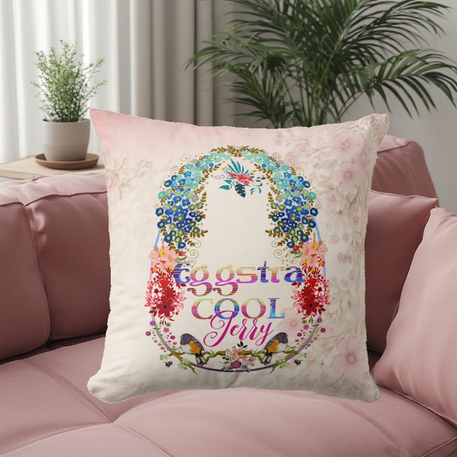 Modern Calligraphy Egg-stra Cool Easter Extra Cute Throw Pillow (Modern Calligraphy Egg-stra Cool Easter Extra Cute Throw Pillow)