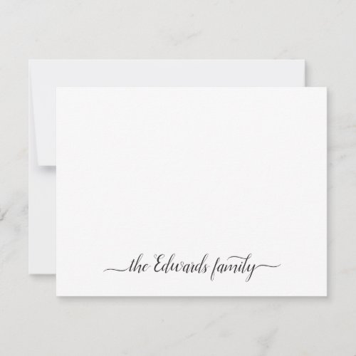 Modern Calligraphy Elegant Family Name Chic Pink Note Card