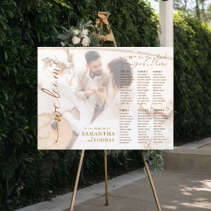 Modern Calligraphy Elegant Photo Wedding Seating Foam Board