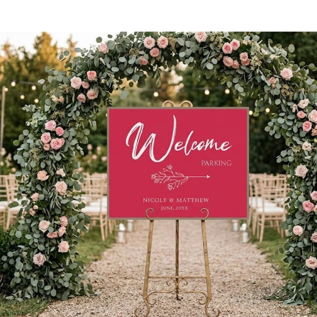 Modern Calligraphy Elegant Script Wedding Parking  Foam Board (Creator Uploaded)