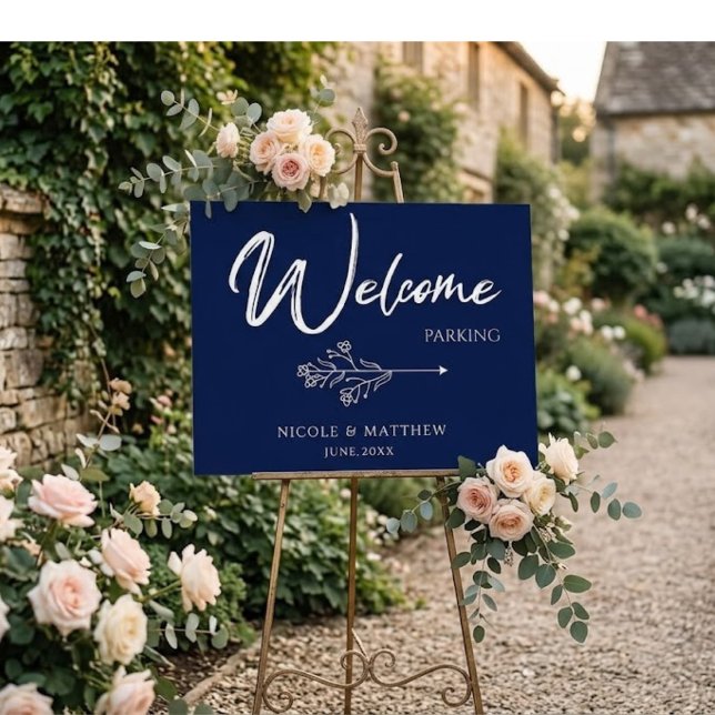 Modern Calligraphy Elegant Script Wedding Parking  Foam Board (Creator Uploaded)