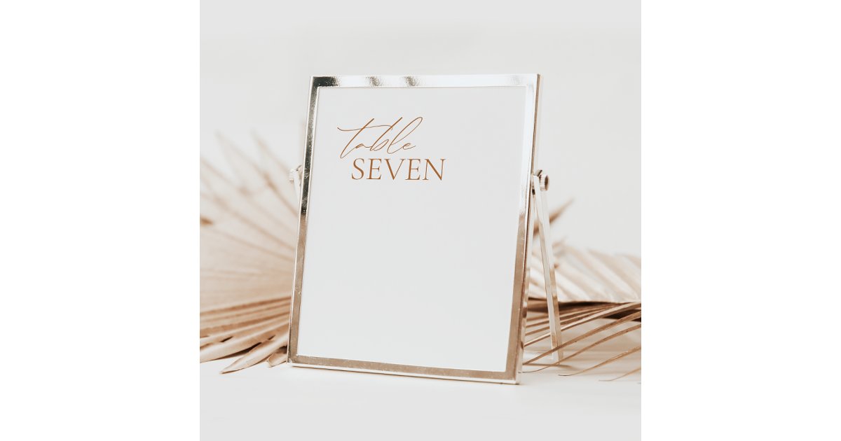 Modern Calligraphy Elegant Wedding Table Number | Zazzle