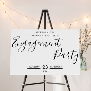 modern calligraphy Engagement Party welcome Sign