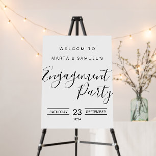 modern calligraphy Engagement Party welcome Sign