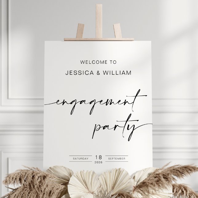 Modern Calligraphy Engagement Party Welcome Sign (Creator Uploaded)