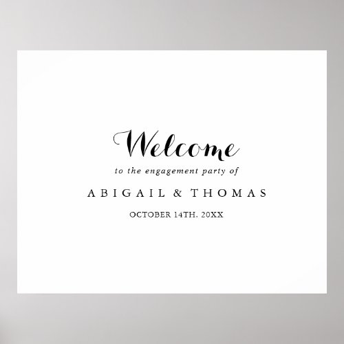 Modern Calligraphy Engagement Party Welcome Sign