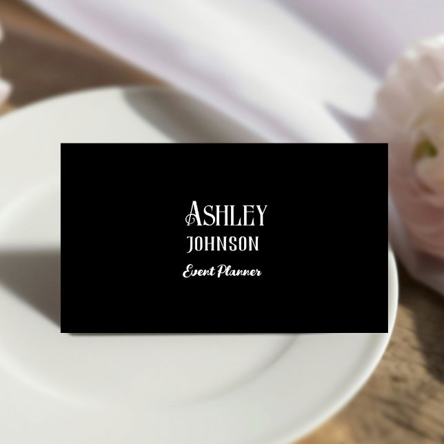 Modern Calligraphy Event Planner Designer  Business Card (Creator Uploaded)