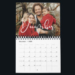 Modern calligraphy family photo 2025 calendar<br><div class="desc">A modern photo calendar with a modern and romantic typography,  to customize with your family pictures,  a perfect way to start the year 2025. Fully customizable text colors.</div>